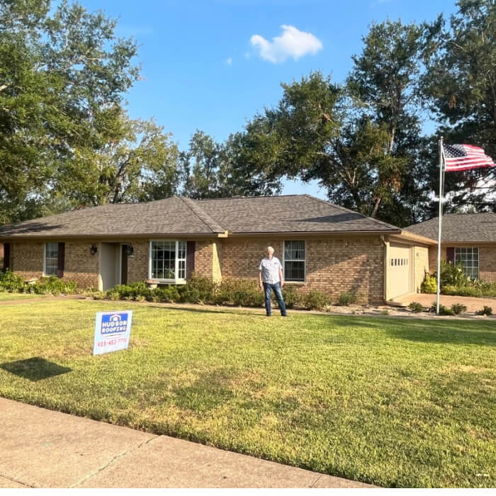 Residential roofing project in East Texas by Hudson Roofing